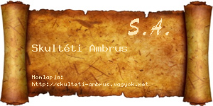 Skultéti Ambrus névjegykártya